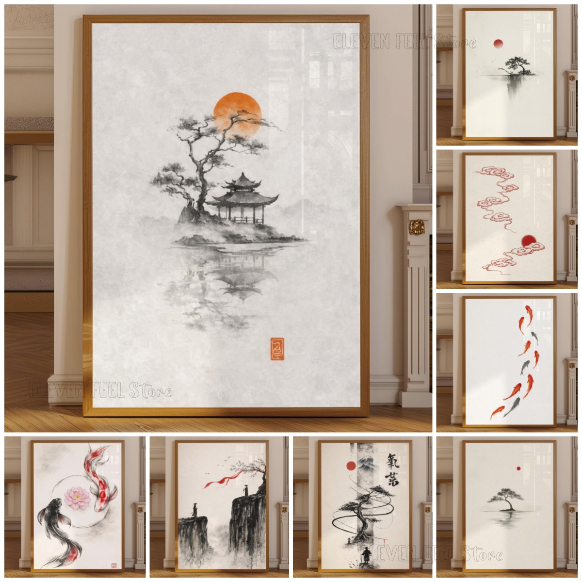 Japanese Zen Lifestyle - Japon Mürekkep Ağacı Posteri Wabi Sabi
