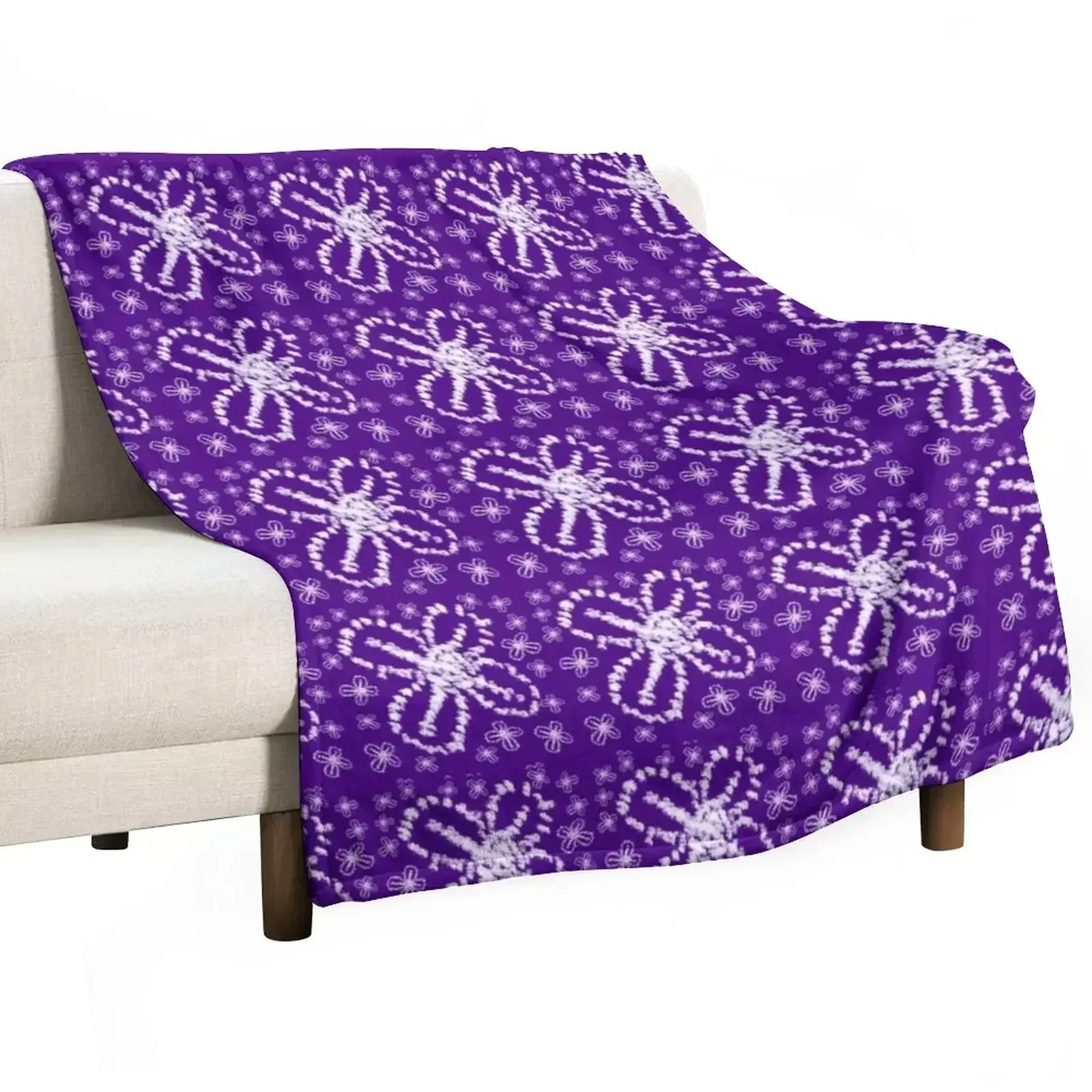 Shibori Tie Dye - Modern İndigo Tie Dye Çiçek Desenli