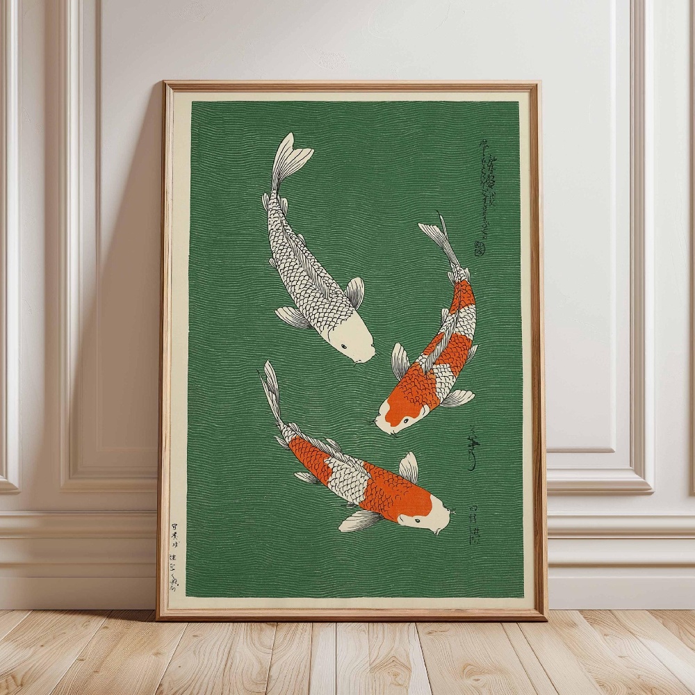 Japon Koi Balık Posteri Altın  - Japanese Zen Lifestyle incelemesi ve fiyatı