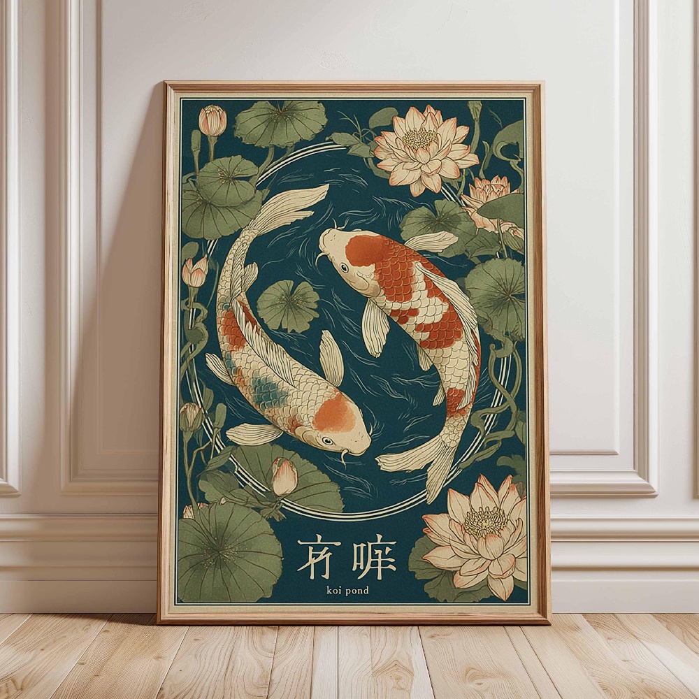 Japon Koi Balık Posteri Altın  - Japanese Zen Lifestyle incelemesi ve fiyatı